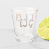 SLP Speech Patholoog Leopard Print Typografie Shot Glas (Achterkant)