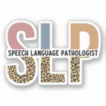 SLP Speech Patholoog Leopard Print Typografie