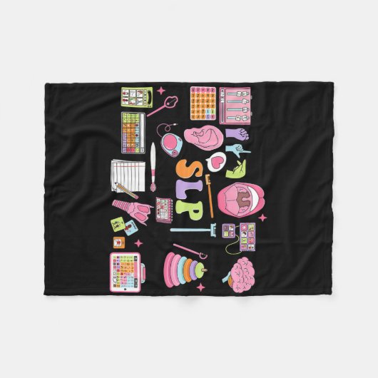 Slp Speech Therapy Speech Language Pathologist App Fleece Deken (Voorkant (Horizontaal))
