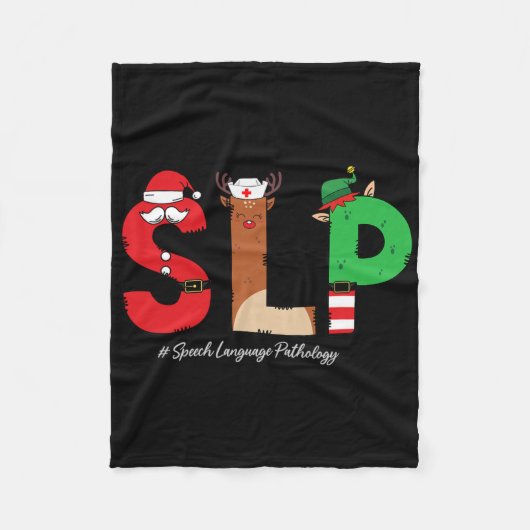 Slp Spraak Taalpatholoog Kerst Slp Kerstman Fleece Deken (Voorkant)