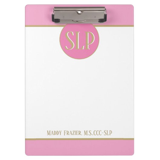 SLP (Spraakpatholoog) aangepast klembord! Klembord (Voorkant)