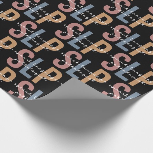 SLP Spraaktaal Patholoog Retro Patroon Cadeaupapier (Hoek)