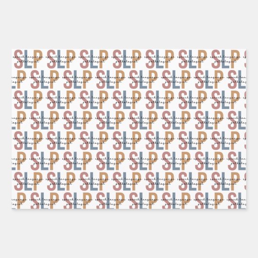 SLP Spraaktaal Patholoog Retro Patroon Inpakpapier Vel (Voorkant)