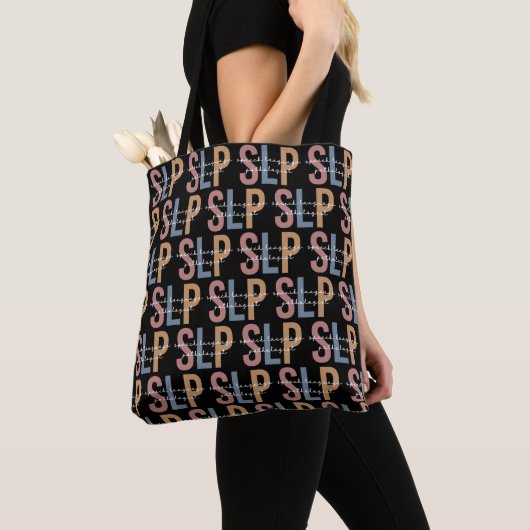 SLP Spraaktaalpatholoog Retro Patroon Tote Bag (Dichtbij)