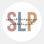 SLP-spraaktaalpatholoog Retro Ronde Sticker (Voorkant)