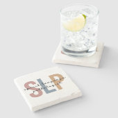 SLP-spraaktaalpatholoog Retro Stenen Onderzetter (Zijkant)