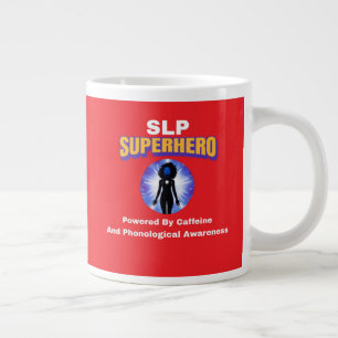 SLP superheld aangedreven door cafeïne en fono... Grote Koffiekop