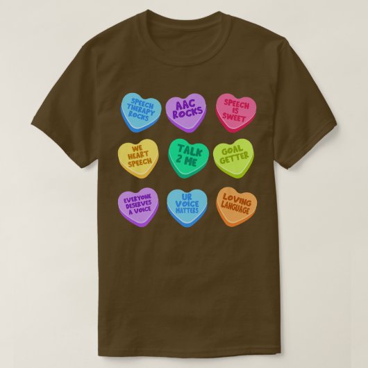 SLP Valentijnsdag Pastel Snoep Hart SLPA SpeechL T-shirt (Design voorkant)