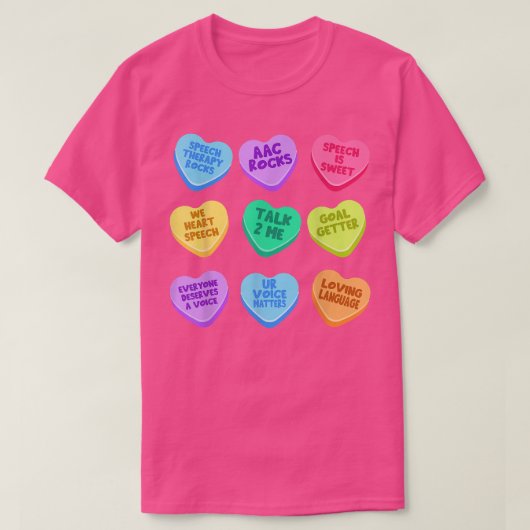 SLP Valentijnsdag pastel Snoep — Spraak SLPA T-shirt (Design voorkant)
