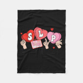 Slp Valentine's Day Speech Language Pathologist St Fleece Deken (Voorkant)