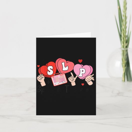 Slp Valentine's Day Speech Language Pathologist St Kaart (Voorkant)