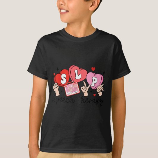 Slp Valentine's Day Speech Language Pathologist St T-shirt (Voorkant)