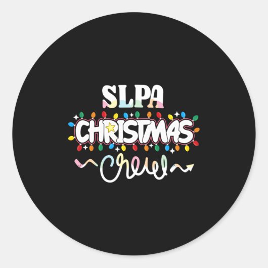 Slpa Christmas Crew Speech Pathology Istant Xma  Ronde Sticker (Voorkant)