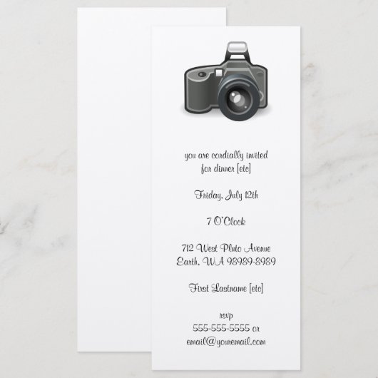 SLR-camera Kaart (Voorkant / Achterkant)