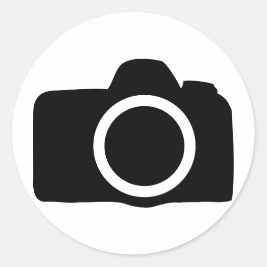 SLR Camera pictogram Ronde Sticker (Voorkant)