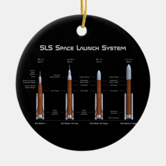 SLS Space Launch System Keramisch Ornament (Voorkant)