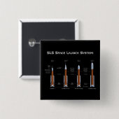 SLS Space Launch System Vierkante Button 5,1 Cm (Voorkant /achterkant)