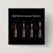 SLS Space Launch System Vierkante Button 5,1 Cm (Voorkant)