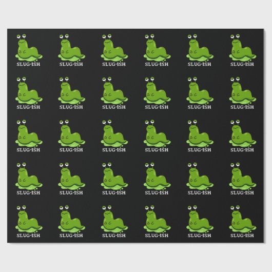 Slug Funny Sluggish Slug Pun Dark BG Cadeaupapier (Vlak)
