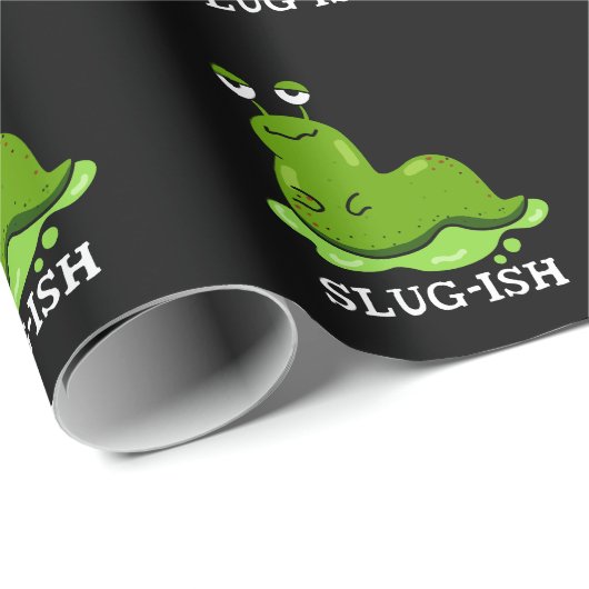 Slug Funny Sluggish Slug Pun Dark BG Cadeaupapier (Rol Hoek)