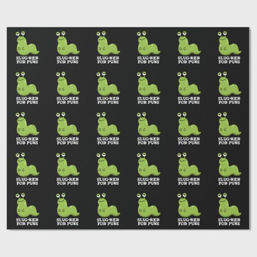 Slug-ker voor Puns Funny Slug Pun Dark BG Cadeaupapier (Vlak)