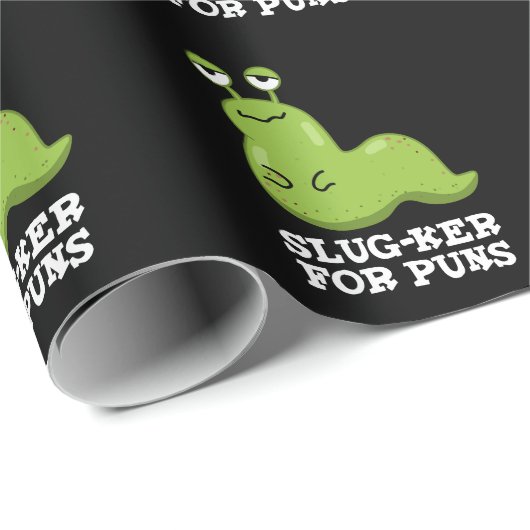Slug-ker voor Puns Funny Slug Pun Dark BG Cadeaupapier (Rol Hoek)