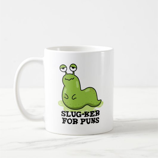 Slug-ker voor Puns Funny Slug Pun Koffiemok (Links)