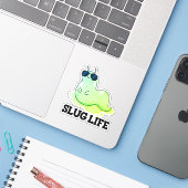 Slug Life Funny Green Slug Pun Sticker (Laptop met iPhone)
