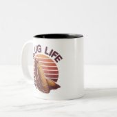 Slug Life Funny Pun  cadeau voor Slug Lover Tweekleurige Koffiemok (Voorkant links)