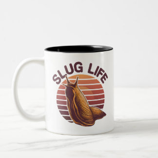 Slug Life Funny Pun cadeau voor Slug Lover Tweekleurige Koffiemok