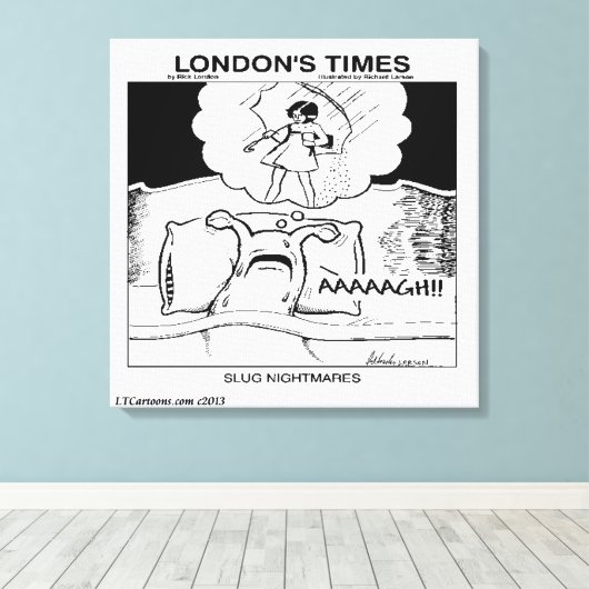 Slug Nightmares Classic LTCartoons Comic Canvas Afdruk (Insitu (Houten vloer))