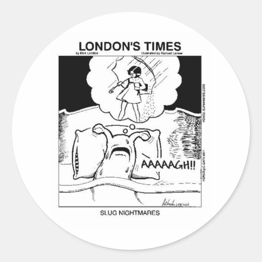 Slug Nightmares Funny Cartoon Gifts & T - shirts Ronde Sticker (Voorkant)