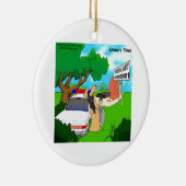 Slug Traffic Cop Funny Keramisch Ornament (Rechts)