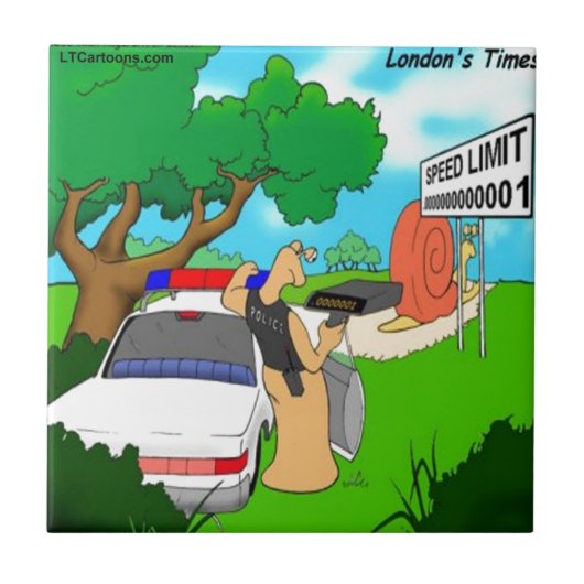 Slug Traffic Cop Funny Tegeltje (Voorkant)