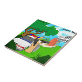 Slug Traffic Cop Funny Tegeltje (Zijkant)