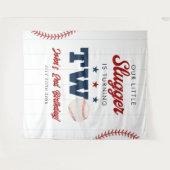 Slugger Baseball 2nd Birthday Photo Backdrop Wandkleed (Voorkant (horizontaal))
