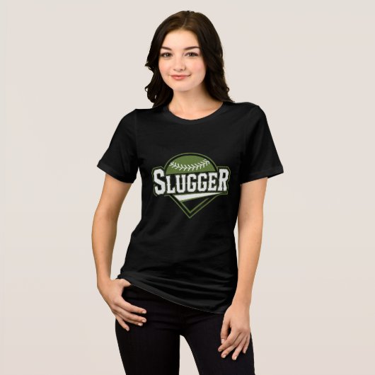 Slugger Baseball Embleem Tri-Blend Shirt (Voorkant volledig)