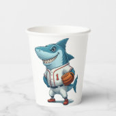 Slugger Shark Birthday Bash Papieren Bekers (Achterkant)