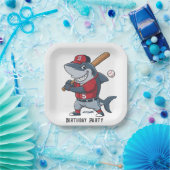 Slugger Shark Birthday Bash Papieren Bordje (Feest)