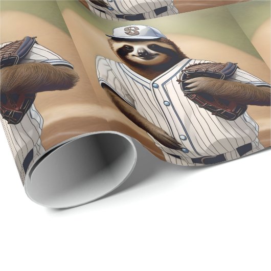 Slugger Sloth: Slow and Steady in het Bord Cadeaupapier (Rol Hoek)