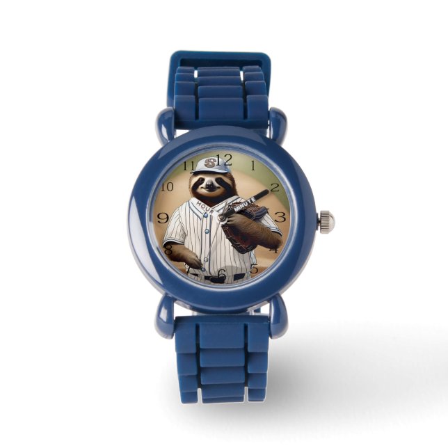 Slugger Sloth: Slow and Steady in het Bord Horloge (Voorkant)