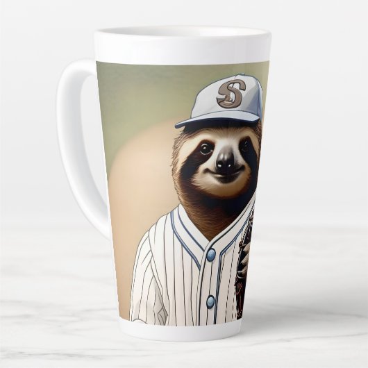 Slugger Sloth: Slow and Steady in het Bord Latte Mok (Linkerhoek)