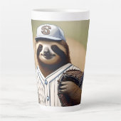 Slugger Sloth: Slow and Steady in het Bord Latte Mok (Voorkant)