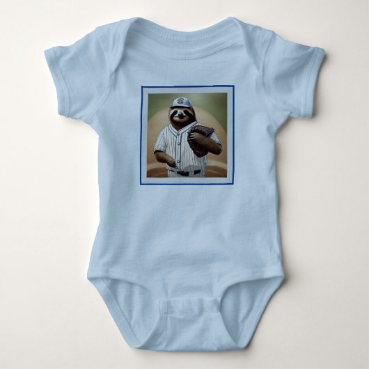 Slugger Sloth: Slow and Steady in het Bord Romper (Voorkant)
