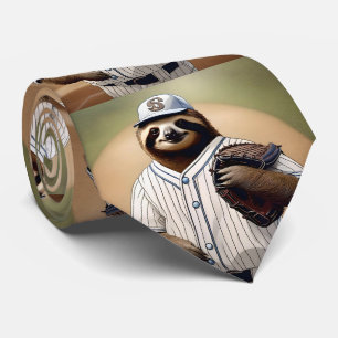 Slugger Sloth: Slow and Steady in het Bord Stropdas