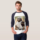 Slugger Sloth: Slow and Steady in het Bord T-shirt (Voorkant volledig)