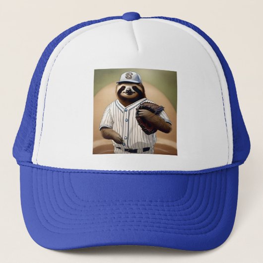 Slugger Sloth: Slow and Steady in het Bord Trucker Pet (Voorkant)