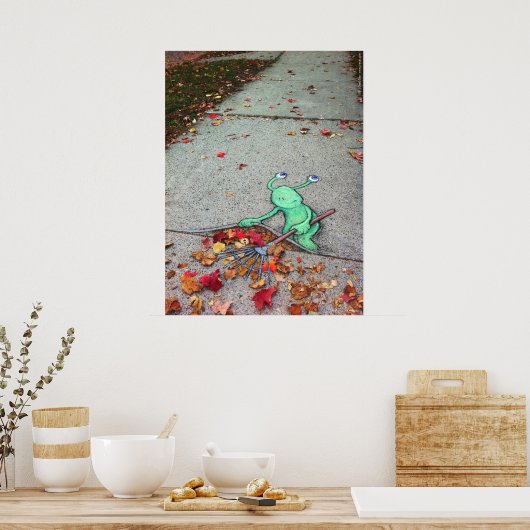 sluggo de luie leaf-raker poster (Keuken)