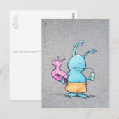 sluggo op het strand briefkaart (Voorkant / Achterkant)