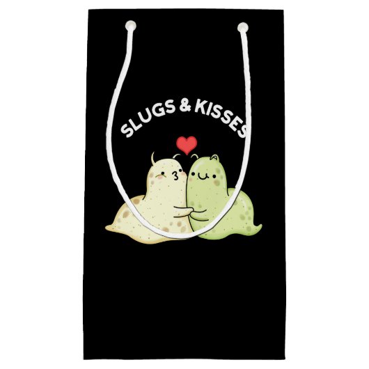 Slugs en Kisses Funny Slug Pun Dark BG Klein Cadeauzakje (Voorkant)